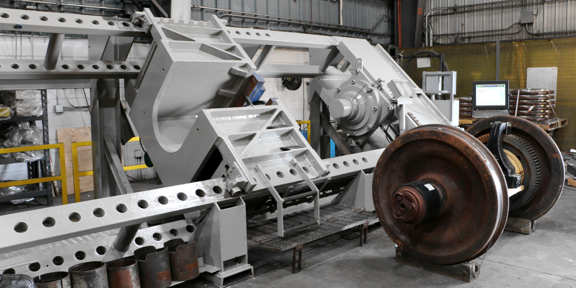 Hydraulic Horizontal Wheel Press for assembly and disassembly of combos at Piper Lane location.