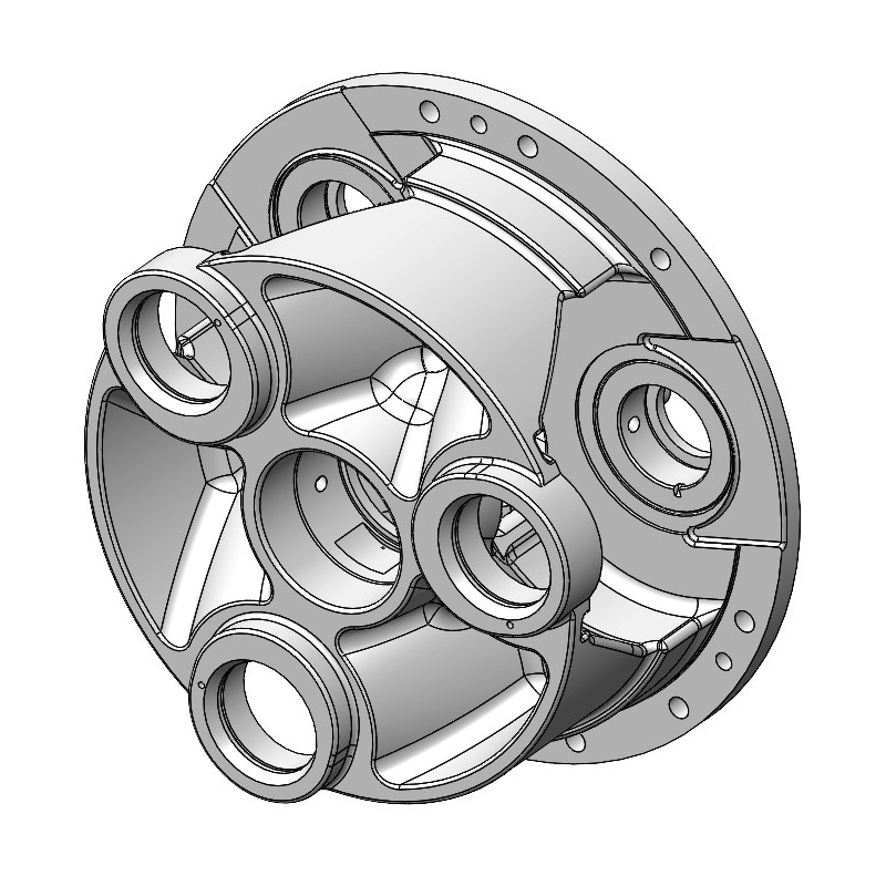 Isometric drawing of a Carrier Housing.